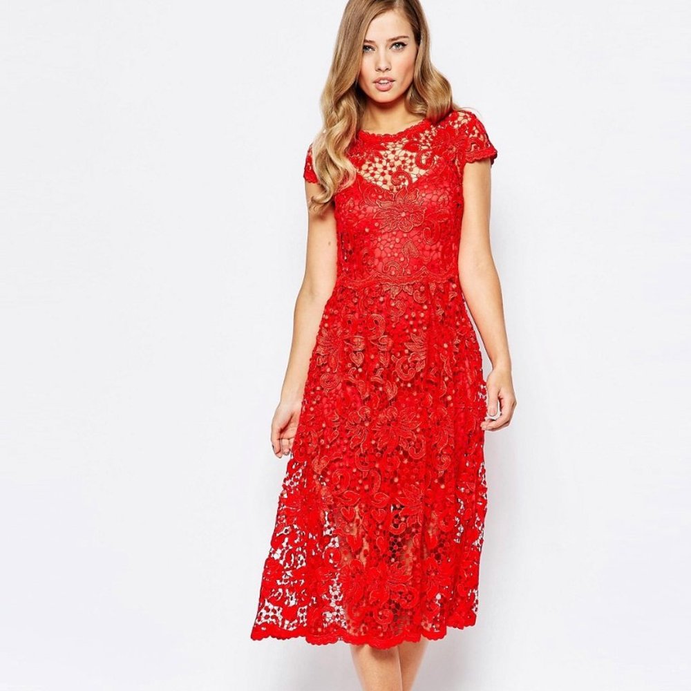 Body Frock Poppy Lace Midi Dress